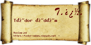 Tódor Ádám névjegykártya