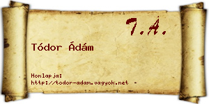 Tódor Ádám névjegykártya